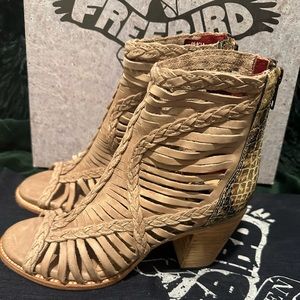 Free Bird by Steven Bela Taupe Multi Booties Size 9